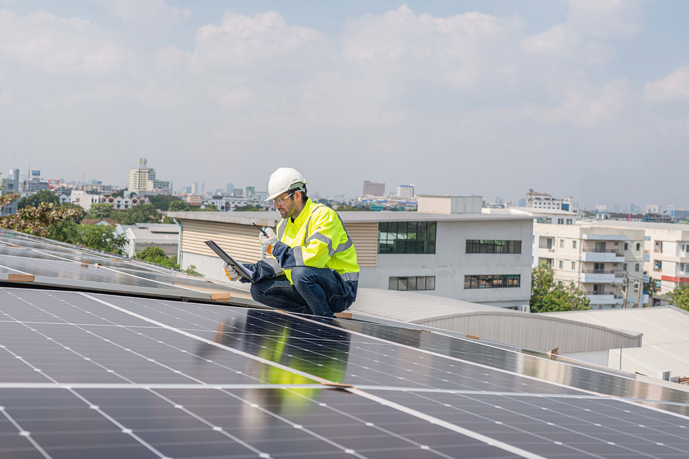 engineer-service-check-installation-solar-cell-on-2024-08-01-22-40-29-utc